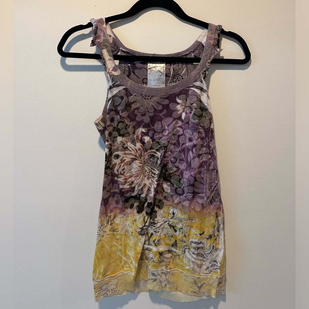 Lovely purple and yellow tank top